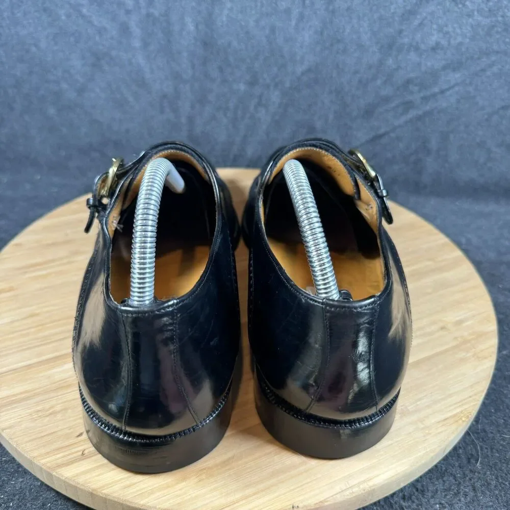 MEZLAN Mens 9M Dress Shoes Soft Black Leather Lace Up‎ Cap Toe Portofino